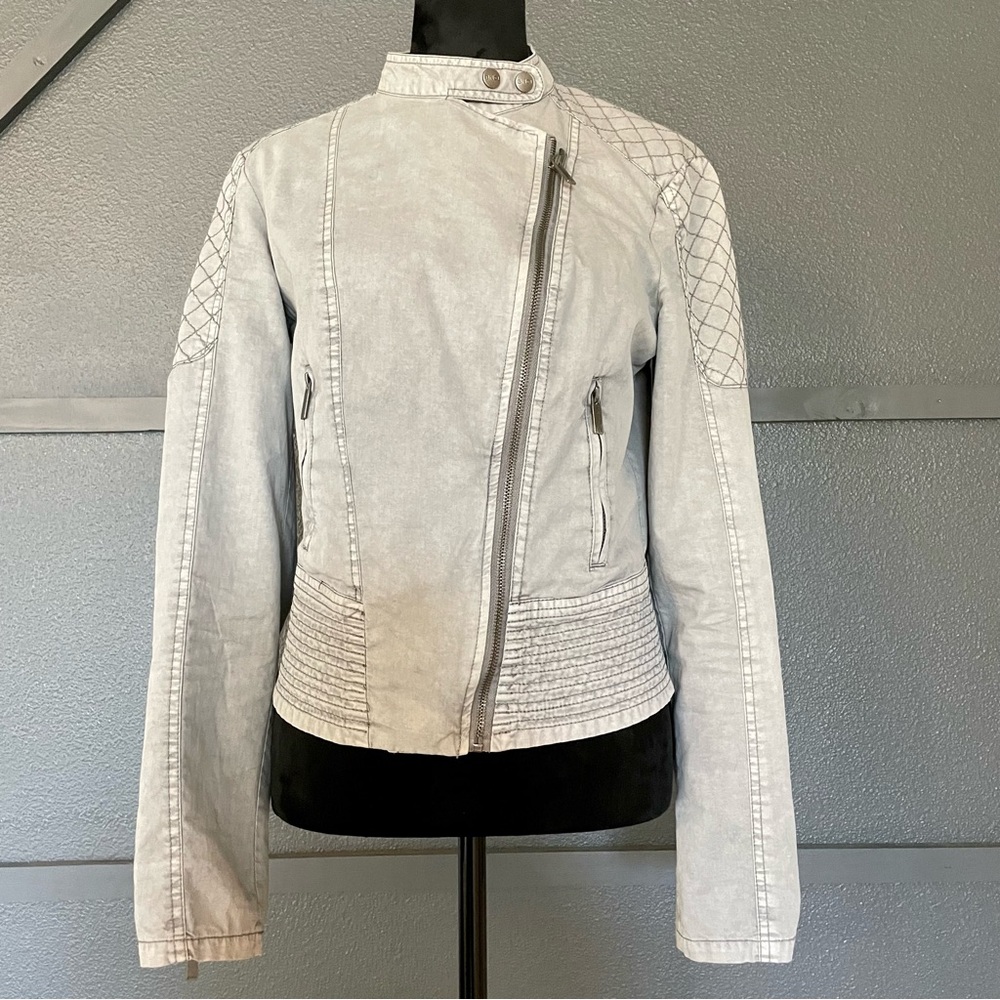BNCI women’s grey moto jacket size Small.